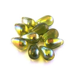 perles gouttes d'eau olivine