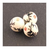 perle céramique motif chinois noir