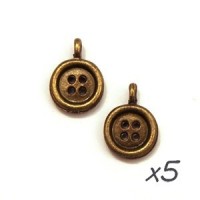 breloque bouton bronze