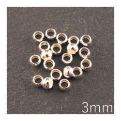 perles à écraser 3 mm  argenté