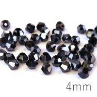 Perle toupie verre 4mm hématite x50