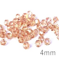 Perle toupie verre 4mm light peach x50