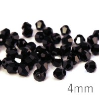 Perle toupie verre 4mm noir x50