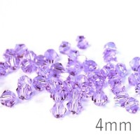 Perle toupie verre 4mm lilas x50