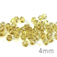 Perle toupie verre 4mm citrine x50