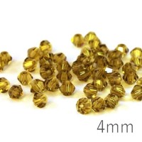 Perle toupie verre 4mm kaki x50