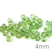 Perle toupie verre 4mm chrysolite x50
