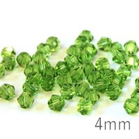 Perle toupie verre 4mm vert pomme x50