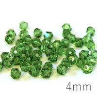 Perle toupie verre 4mm vert moyen x50