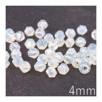 Perle toupie verre 4mm blanc opale x50