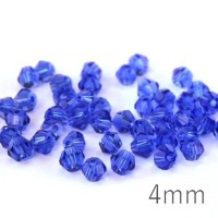 Perle toupie verre 4mm sapphire x50