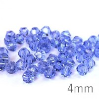 Perle toupie verre 4mm light sapphire x50