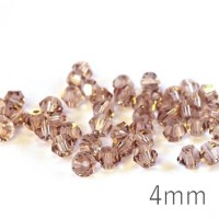 Perle toupie verre 4mm cristal shadow x50