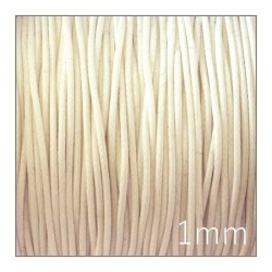 Lacet cordon polyester cire 1mm blanc