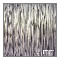 cordon nylon tressé 0,5mm gris