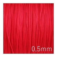cordon nylon tressé 0,5mm rouge