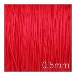cordon nylon tressé 0,5mm rouge