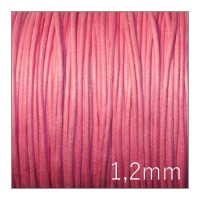 lacet coton ciré rose