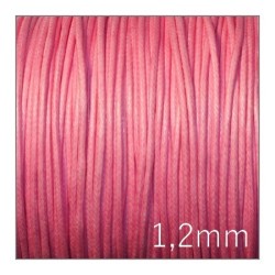 lacet coton ciré rose