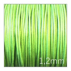 cordon coton ciré vert anis 1,2mm