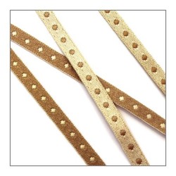 ruban à pois beige pour bijoux