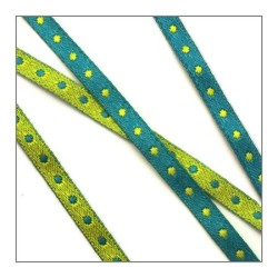 ruban à pois vert pour bijoux