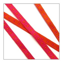 ruban à pois orange pour bijoux