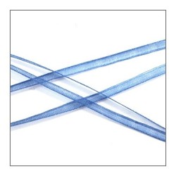 ruban mousseline 3mm bleu