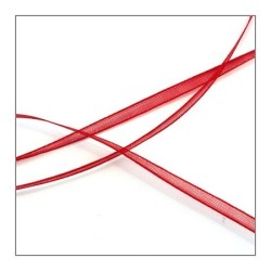 ruban mousseline 3mm rouge