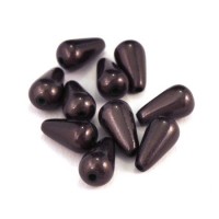 10 perles magiques goutte 10mm gris noir