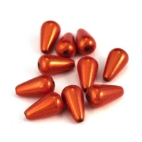 10 perles magiques goutte 10mm orange