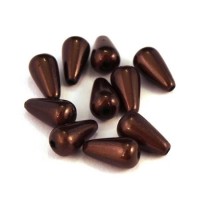 10 perles magiques goutte 10mm marron