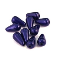 10 perles magiques goutte 10mm bleu foncé