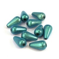 10 perles magiques goutte 10mm turquoise