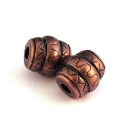 Perle CCB tonneau cuivre x2