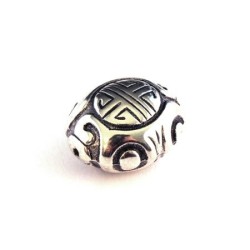 Perle CCB ovale argent vieilli x1