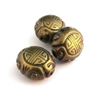 Perle CCB ovale bronze x1