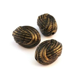 Perle noeud effet métal bronze x5