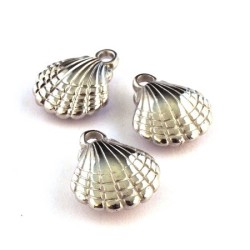 Perle CCB coquillage argenté x3