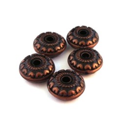 Perle CCB rondelle coeur cuivre x5