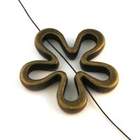 Perle CCB fleur bronze 45mm x1