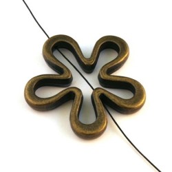 Perle CCB fleur bronze 45mm x1