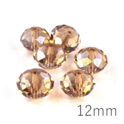 Perle rondelle à facettes 12mm crystal shadow