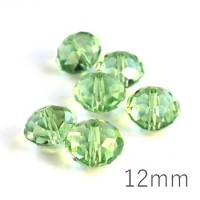 Perle rondelle à facettes 12mm péridot x10