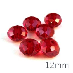 Perle rondelle à facette 12mm siam x10