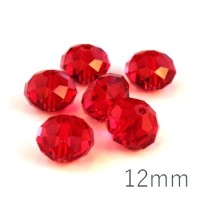 Perle rondelle à facette 12mm light siam x10