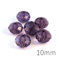 Perle rondelle à facettes 10mm violet x10
