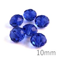 10 Perles rondelles à facettes 10mm bleu foncé