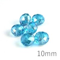 Perle rondelle à facettes 10mm turquoise AB x10