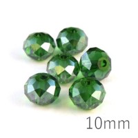 Perle rondelle à facettes 10mm vert émeraude